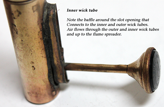 Inner wick tube of Fellbeolin burner